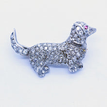 Antique Art Deco Brooch Dachshund Dog Platinum Gold Diamonds w Appraisal(6546)