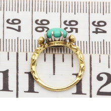 Antique Signed Wiese Ring Neo Renaissance 18k Gold Turquoise Figural (6085)