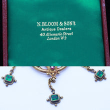 John Brogden Pendant Necklace Ruby Emerald 15ct Gold Renaissance Revival (6557)