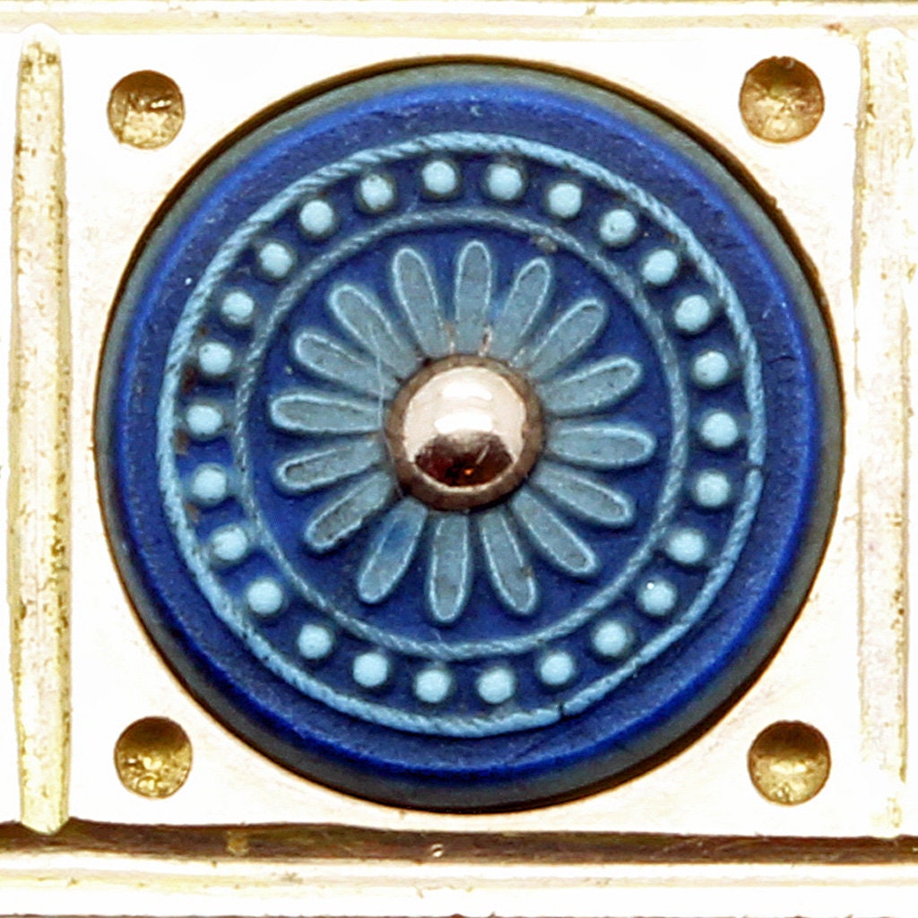 Antique 3-color Jasper Wedgwood Plaques Gold Brooch (2508)