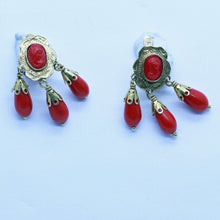 Antique Victorian Earrings 18k Gold Tiny Crl Cameos French Girandole (6547)