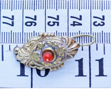 Antique Victorian Earrings 14k Gold Crl Repousse Foliage Scrolls (6548)