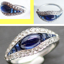 Antique Vintage Ring Art Deco Platinum Sapphires Diamonds Superb c1930 (5033)