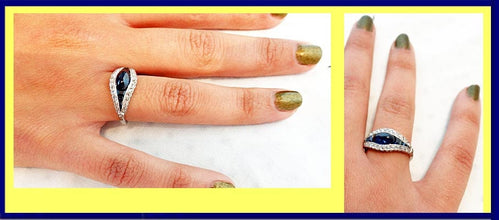 Antique Vintage Ring Art Deco Platinum Sapphires Diamonds Superb c1930 (5033)