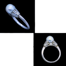 Antique Art Deco Ring Pearl Diamond Silver GIA certificate Vintage India (5735)