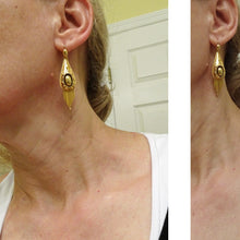 Victorian Earrings Etruscan Revival 18k Gold Granulation Filigree fringes (6558)