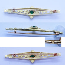 Antique Art Nouveau Brooch 18k Gold Foliage Peridot French 19th century (6566)