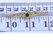 Antique Art Nouveau Brooch 18k Gold Foliage Peridot French 19th century (6566)