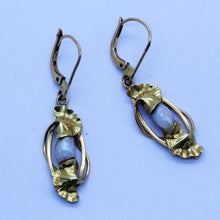 DuMont Antique Nouveau Earrings Signed 18k Gold Natural Baroque Pearls (6577)