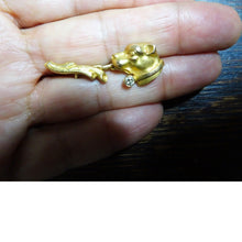 Vintage Dog Cufflinks 18k Gold Diamonds Gentleman's Jewelry Man Unisex (6593)