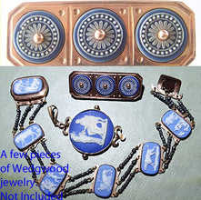 Antique 3-color Jasper Wedgwood Plaques Gold Brooch (2508)