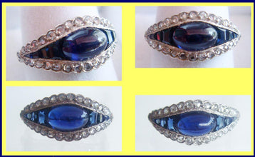 Antique Vintage Ring Art Deco Platinum Sapphires Diamonds Superb c1930 (5033)