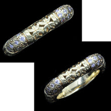 Mystery Alishan Ring 18k Gold Diamonds Square Wedding Band Gothic Unusual (5630)