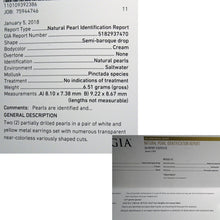 Antique Natural Pearl Earrings Diamonds Silver Gold GIA Certificate (6493)