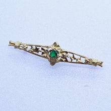 Antique Art Nouveau Brooch 18k Gold Foliage Peridot French 19th century (6566)