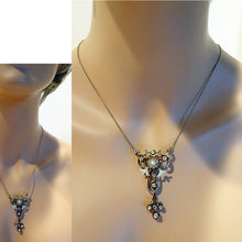 Antique Russian Pendant Necklace Brooch Diamonds Pearl Enamel Gold Silver (6572)