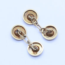 Antique Cufflinks 18k Gold Enamel Turquoise Unisex Gentleman or Lady (6583)