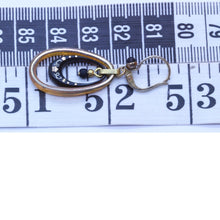 Antique Victorian Earrings Pique Gold Inlay Dangling Swinging Ear Pendants (6589)