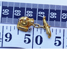 Vintage Dog Cufflinks 18k Gold Diamonds Gentleman's Jewelry Man Unisex (6593)