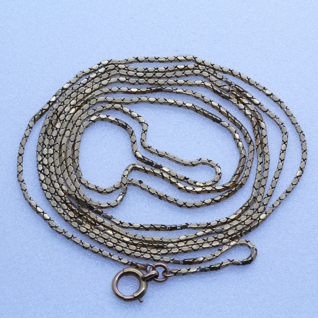 Antique Sautoir Long Chain Necklace 18k Gold Georgian Louis Philippe France(6594)
