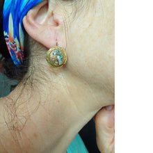 Antique Egyptian Revival Earrings Brooch Set 18k Gold Diamond Ruby Enamel (6616)