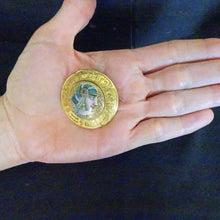 Antique Egyptian Revival Earrings Brooch Set 18k Gold Diamond Ruby Enamel (6616)