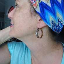 Antique Victorian Earrings 18k Gold Diamonds Pearls Creole Ear Hoops (6628)