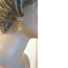 Antique Victorian Earrings 18k Gold Dangles Rings French Ear Pendants (6597)