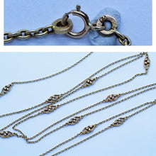 Antique Sautoir Long Chain Necklace 14k Gold Victorian Art Nouveau (6606)