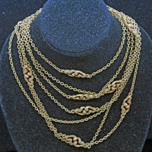 Antique Sautoir Long Chain Necklace 14k Gold Victorian Art Nouveau (6606)