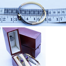 Pair Antique Victorian Bangles 18k Gold Amethyst Diamonds S.J. Phillips (6644)