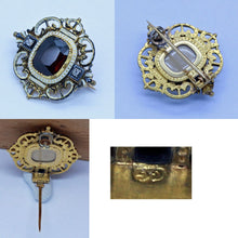 Carlo Giuliano Brooch Renaissance Revival Gold Enamel Garnet Diamonds (6671)