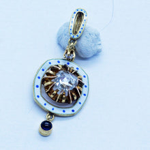Antique Victorian Giuliano Pendant Gold Diamond Sapphire Enamel Appraisal (6659)