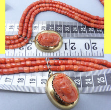 Antique Victorian Necklace Gold Natural Crl Carved Cameo Etruscan Revival(5763