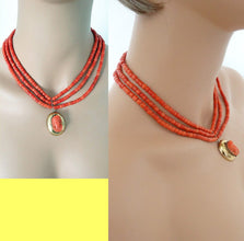 Antique Victorian Necklace Gold Natural Crl Carved Cameo Etruscan Revival(5763