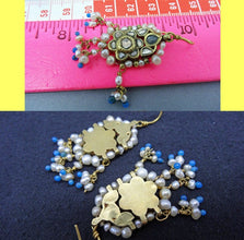 Antique Earrings 22k Gold Diamonds Pearls Mughal India w Appraisal (5736)