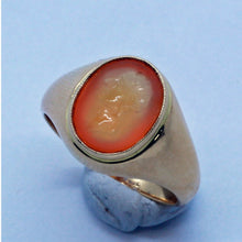 Antique Signet Ring Georgian Intaglio Cameo 18k Gold Mount Unisex Man Woman(6655