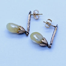 Antique Earrings Natural Pearls Diamonds 14k Gold GIA Certificate (6663)