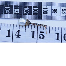 Antique Earrings Natural Pearls Diamonds 14k Gold GIA Certificate (6663)