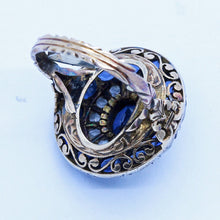 Antique Victorian Ring Natural Sapphires Diamonds 18k Gold w Appraisal (6684)