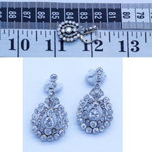 Antique Edwardian Earrings Platinum Diamonds Gold w Appraisal (6685)