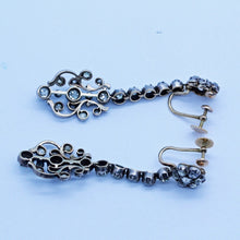 Antique Georgian Victorian Earrings Diamonds Gold Silver Long w Appraisal (6686)