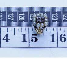 Antique Georgian Ring 15k Gold Diamonds Pearls Unisex Man Woman (6665)