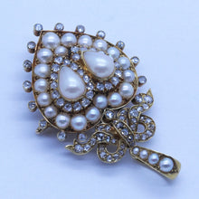 Antique Pendant Brooch 18k Gold Pearls Diamond Heart Romantic w Appraisal (6658)