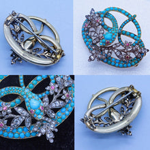 Antique Victorian Brooch Pendant Snake Turquoise Diamond Rubies 15ct Gold (6695)