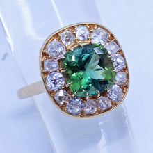 Antique Chaumet Paris Ring 18k Gold Diamonds Tourmaline c1900 w Appraisal (6698)