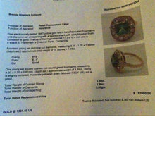 Antique Chaumet Paris Ring 18k Gold Diamonds Tourmaline c1900 w Appraisal (6698)