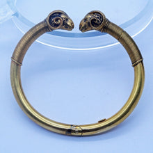 Antique Victorian Giuliano Bangle Bracelet 18k Gold Classic Revival Rams (6707)