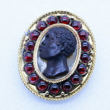 Antique Victorian Blackamoor Brooch Pendant Cameo 18k Gold Garnets (6669)