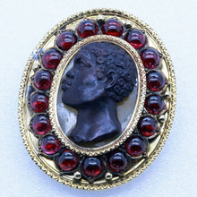 Antique Victorian Blackamoor Brooch Pendant Cameo 18k Gold Garnets (6669)
